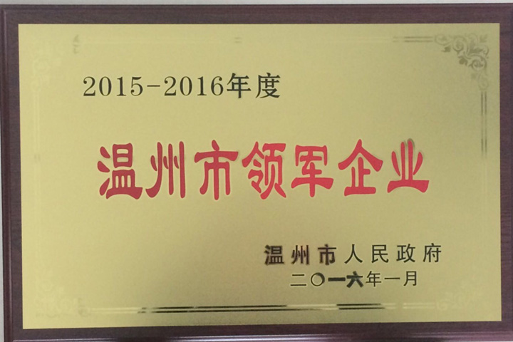 “2015—2016年度溫州市領(lǐng)軍企業(yè)”——浙江通力榜上有名